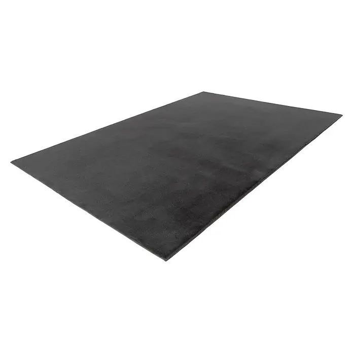 Kayoom Fellteppich Emperor 525 - Graphit, 150 x 80 cm, 100 % Polyester - Dunkelgrauer rechteckiger, strukturierter Teppich.
