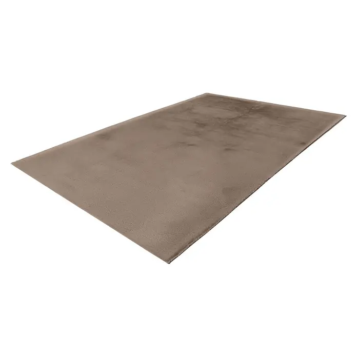 Kayoom Fellteppich Emperor 525 - Taupe, 290 x 200 cm, 100 % Polyester - Rechteckiger hellbrauner Plüschteppich mit weicher, samtiger Textur.