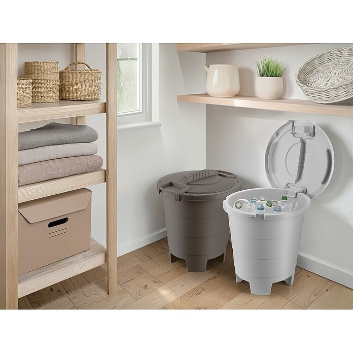 Standard-Mülleimer Maya (50 l, Schwarz, Kunststoff, Rund) | BAUHAUS