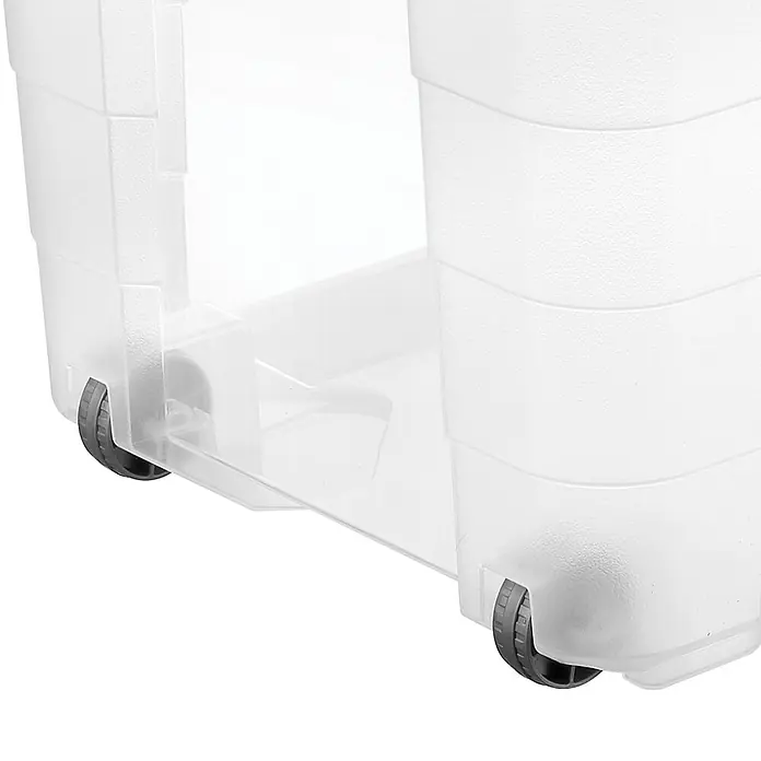 Aufbewahrungsbox 4UP - L x B x H: 59 x 39 x 36 cm, Transparent, Blau, Kunststoff - Transparente Kunststoff-Aufbewahrungsbox mit Rollen.