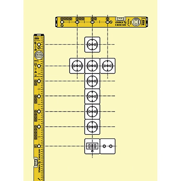 Stabila Waterpas Typ 70 electric (Lengte: 120 cm, Aantal libellen: 2)