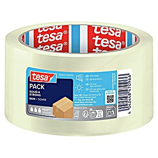 Tesa Pack Paketklebeband Solid & Strong (Transparent, 66 m x 50 mm)