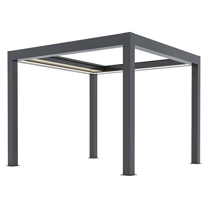 Pergola Bellano Cabrio S200 3x3  (Do x Š x V: 3.106 x 3.106 x 2.554 mm, Aluminij, Barva ogrodja: Antracit) | 8298 - Gartenzelte/Pavillons | ICFA - Sonnenschutz | ICF - Sonnenschutz | IC - Freizeit im Garten | I - Stadtgarten | BAUHAUS