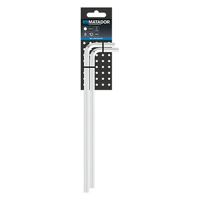 Matador Stiftschlüsselsatz Lang - 2 -tlg., Schlüsselweite: 8 mm - 10 mm - Abbildung eines Matador Innensechskantschlüssel-Sets in den Größen 8 mm und 10 mm, ideal für Heimwerker und Profis.