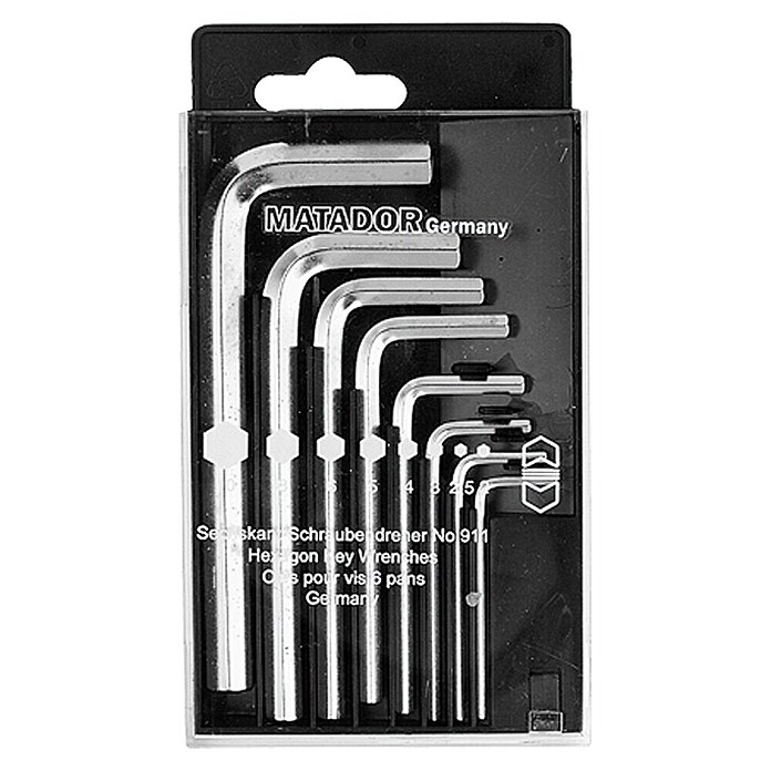 Matador Set de llaves Allen (8 piezas, Con caja de plástico, TORX interior)