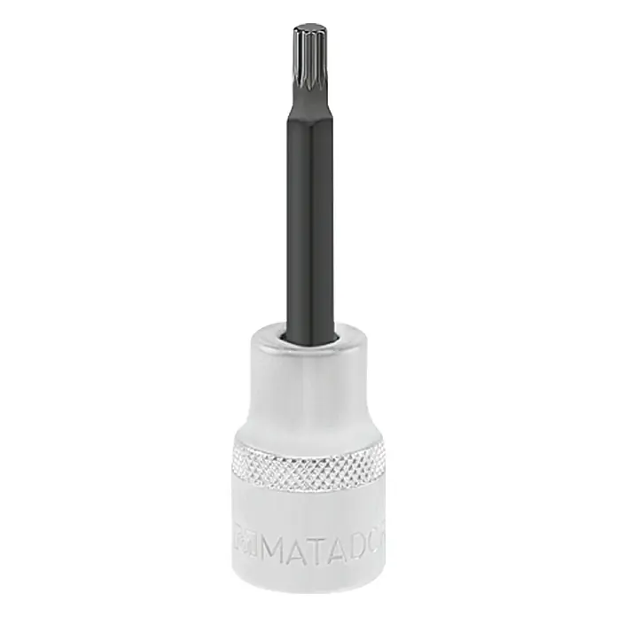 Matador Steckschlüsseleinsatz - M 8, Innenvielzahn XZN, ½″ - Nahaufnahme eines Matador Vielzahn-Bit-Einsatzes mit 1/2" Antrieb. Ideal für Schraubenarbeiten in verschiedenen Anwendungen.