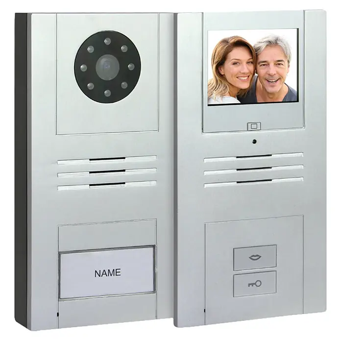 Farb-Video-Türsprechanlage Quattroline - 1-Familienhaus, 3,4 " - Smart Home Video-Türsprechanlage mit Kamera und Monitor für sichere Zutrittskontrolle.