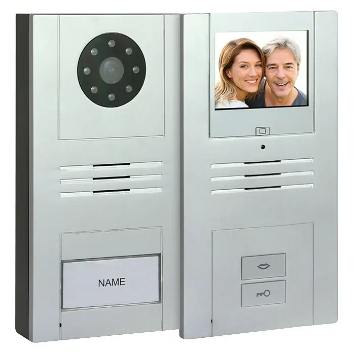 Farb-Video-Türsprechanlage Quattroline - 1-Familienhaus, 3,4″ - Smart Home Video-Türsprechanlage mit Kamera und Monitor für sichere Zutrittskontrolle.