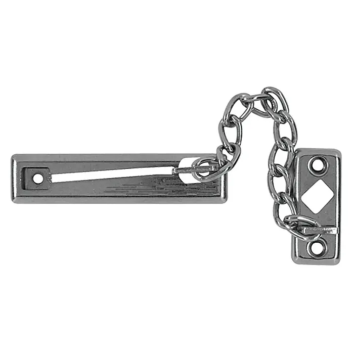 Abus Türkette SK 69 - 16,5 cm, Nickel - Nahaufnahme einer Türsicherungskette aus Metall, die Sicherheit und Schutz bietet.