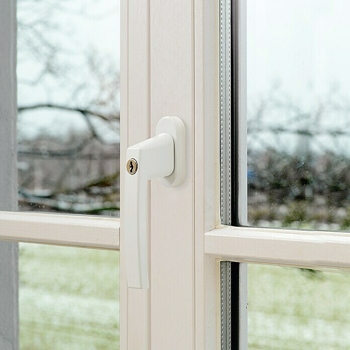 Abus Fenstergriff-Set FG 110 (Vierkantstift: 7 mm, Weiß, 3 Stk., Universell einsetzbar, Druckzylinder)