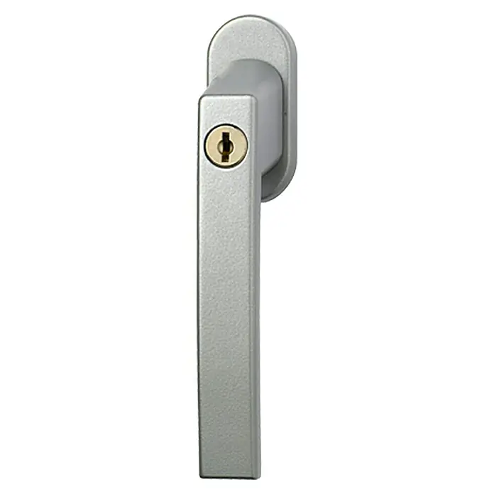 Abus Fenstergriff FG 210Silber, Abschließbar - Silberner Fenstergriff mit Schloss für erhöhte Sicherheit, ideal für moderne Fenster. Robuste Konstruktion und einfache Bedienung.