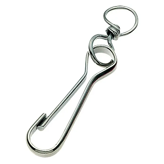 Stabilit Simplex-Karabinerhaken - Länge: 40 mm, Stahl, 2 Stk. - Karabinerhaken mit Ring. Der Karabiner ist aus Metall gefertigt und hat eine silberne Farbe. Ideal für Schlüsselanhänger oder andere kleine Gegenstände.