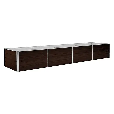 Furnicato Pflanzkübel aus verzinktem Stahl, Braun, 320 x 80 x 45 cm