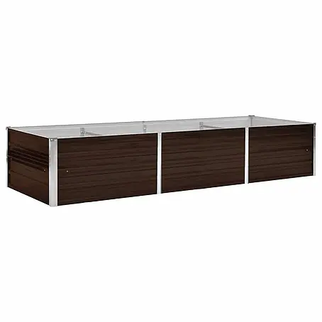 Furnicato Pflanzkübel aus verzinktem Stahl, Braun, 240 x 80 x 45 cm