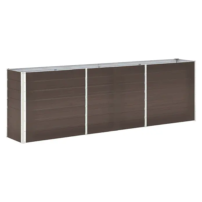 Furnicato Pflanzkübel aus verzinktem Stahl, Braun, 240 x 40 x 77 cm -  - Braunes, modulares Hochbeet aus Metall.