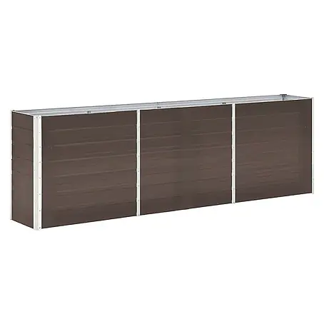 Furnicato Pflanzkübel aus verzinktem Stahl, Braun, 240 x 40 x 77 cm
