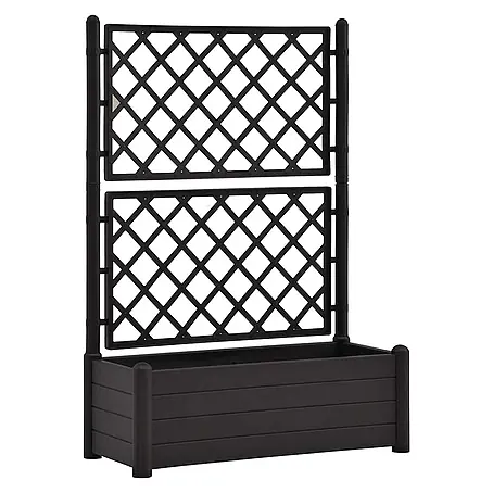 Furnicato Pflanzkübel mit Spalier, Anthrazit, 90 L