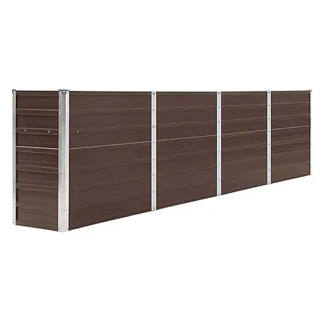 Furnicato Hochbeet aus verzinktem Stahl, braun, 320 x 40 x 77 cm