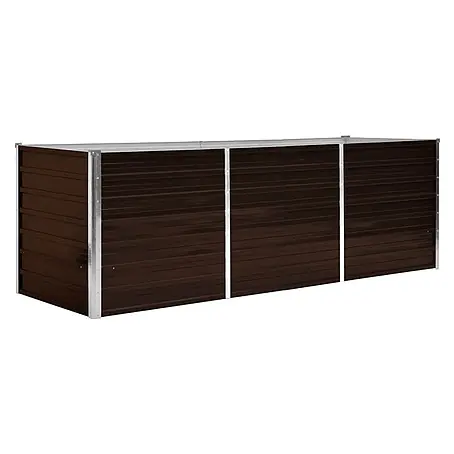 Furnicato Pflanzkübel aus verzinktem Stahl, Braun, 240 x 80 x 77 cm
