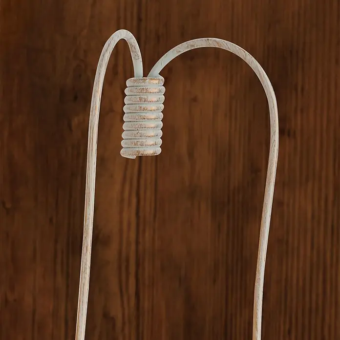 Orion Leuchten Wandleuchte - 40 W, L x B x H: 19 x 39 x 40 cm, E14 - Weißer, antik anmutender Metalldrahthalter mit gewickeltem Oberteil.