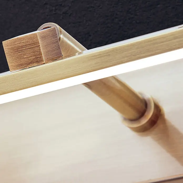 Orion Leuchten Wandleuchte - 15 W, L x B x H: 14,5 x 75 x 6 cm - Messingfarbene LED-Bilderleuchte mit rechteckigem Arm und leuchtendem Streifen.