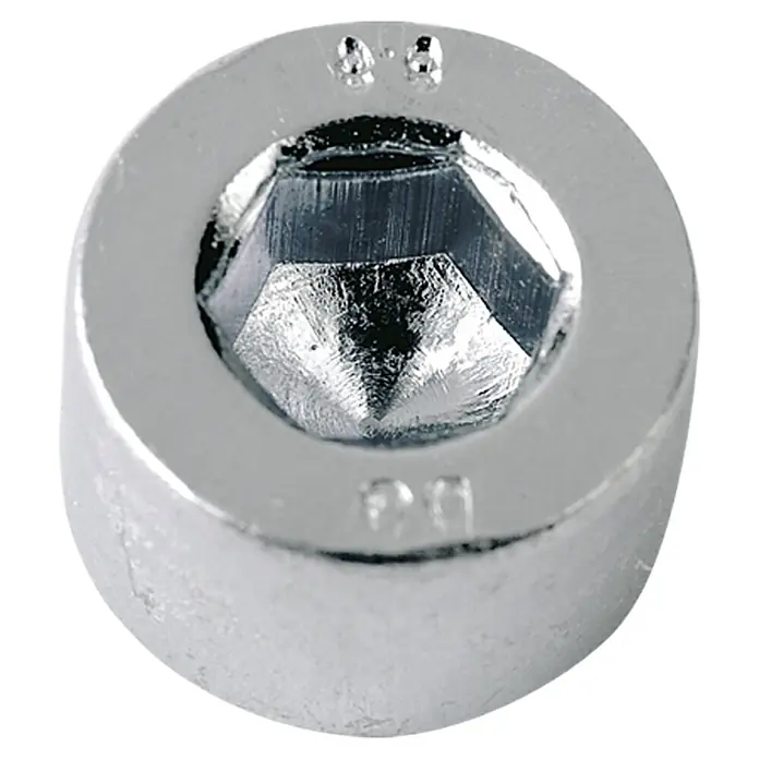Profi Depot Innensechskantschraube A2 - Ø x L: 8 x 50 mm, 50 Stk., Edelstahl - Nahaufnahme einer glänzenden Innensechskant-Schraubenkopf, ideal für präzise Schraubarbeiten.