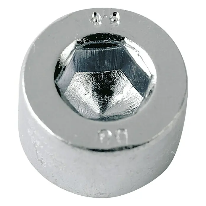 Profi Depot Innensechskantschraube A2Ø x L: 6 x 20 mm, 100 Stk., Edelstahl - Nahaufnahme einer glänzenden Innensechskant-Schraubenkopf, ideal für präzise Schraubarbeiten.