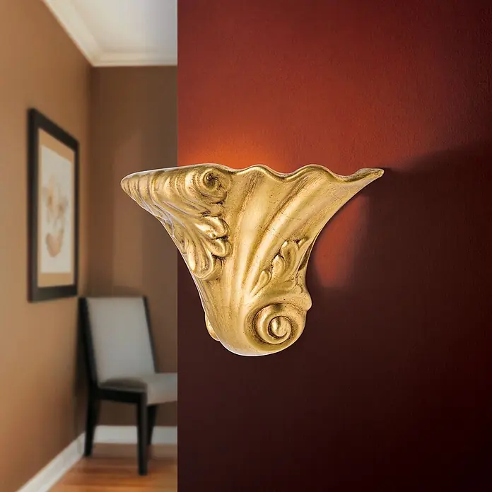 Orion Leuchten Wandleuchte - 150 W, L x B x H: 16 x 35 x 17 cm, R7s - Verzierte goldene Wandleuchte, die warmes Oberlicht in einem Raum spendet.