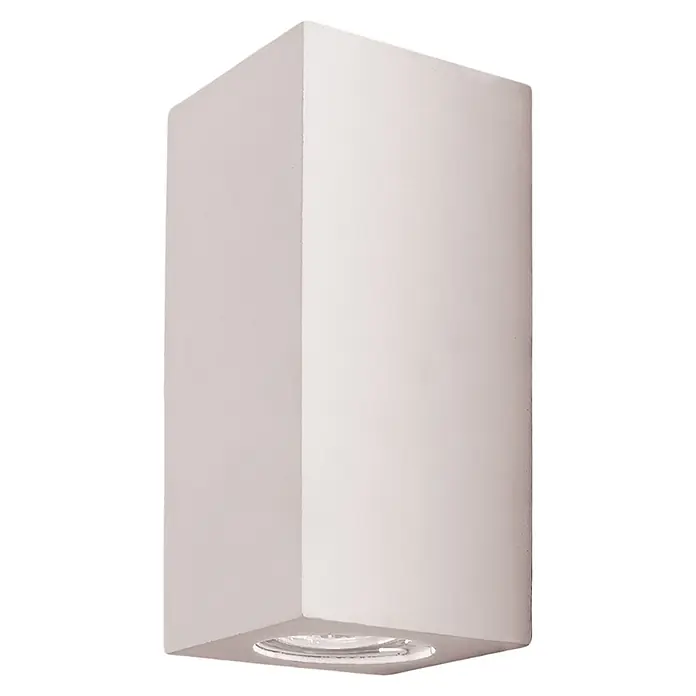 Orion Leuchten Wandleuchte - 10 W, L x B x H: 7,5 x 7,5 x 15,5 cm, GU10 - Weiße rechteckige Wandleuchte mit nach unten gerichteter Beleuchtung.
