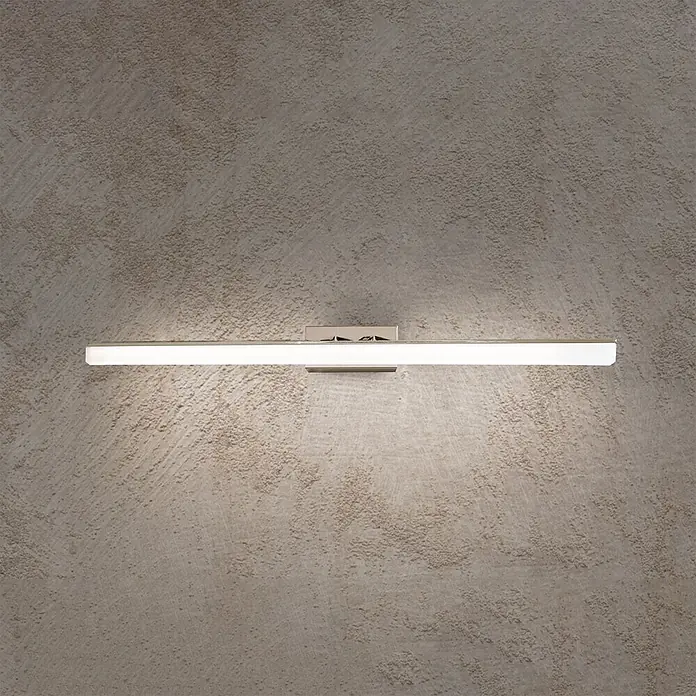 Orion Leuchten Wandleuchte - 15 W, L x B x H: 10 x 75 x 5 cm - Lange lineare LED-Wandleuchte aus gebürstetem Metall mit weißem Diffusor, horizontal montiert.
