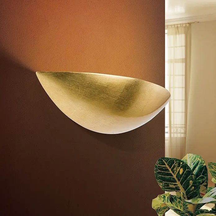 Orion Leuchten Wandleuchte - 150 W, L x B x H: 15 x 45 x 8,5 cm, R7s - Wandleuchte aus Blattgold in Halbkreisform, die indirektes Licht spendet.