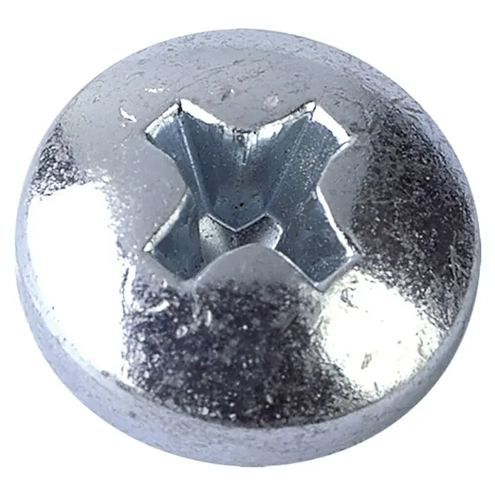 Profi Depot Blechbohrschraube - Länge: 19 mm, Durchmesser: 4,2 mm, 100 Stk. - Nahaufnahme eines glänzenden Senkkopfschraube mit Kreuzschlitz, ideal für präzise Befestigungen.