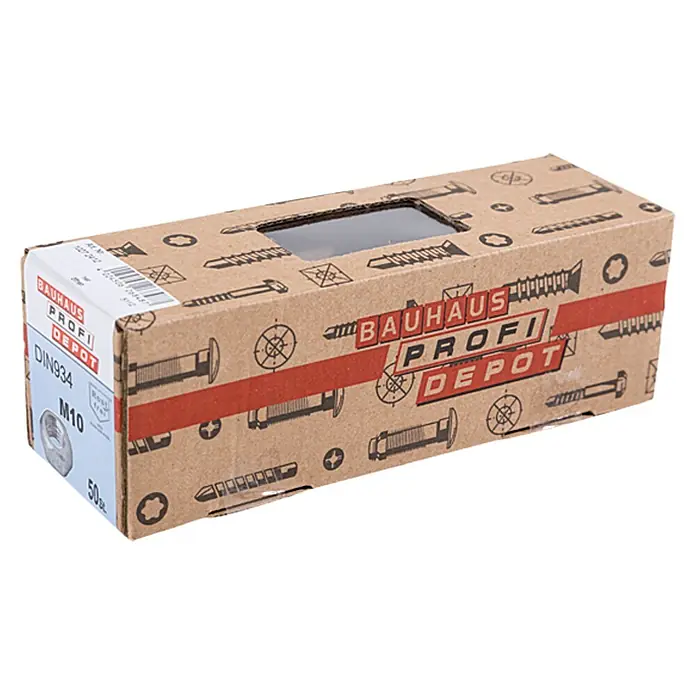 Profi Depot Sechskantmutter A2 - M 10, Schlüsselweite: 17 mm, Edelstahl, 50 Stk. - Diagonale Ansicht