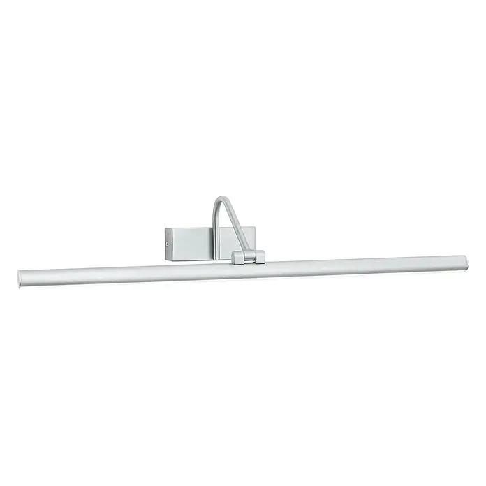 Orion Leuchten Wandleuchte - 12 W, L x B x H: 19 x 60 x 10 cm - Silberne Bilderleuchte aus gebürstetem Aluminium mit rechteckiger Montagebasis und langem Lichtbalken.