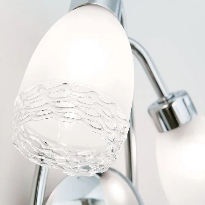 Orion Leuchten Wandleuchte - 28 W, L x B x H: 9 x 26 x 35 cm, G9 - Wandleuchte aus mattiertem Weißglas mit dekorativem Klarglasband und Chromakzenten.