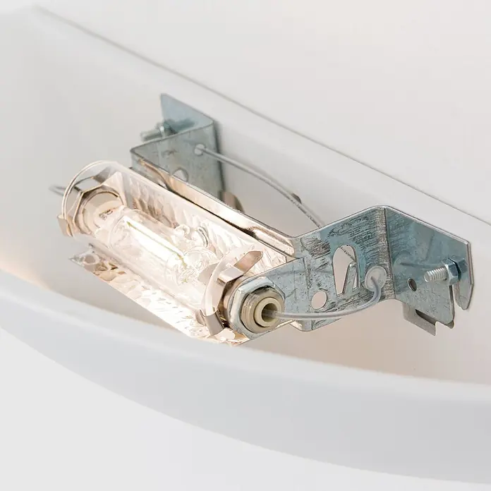 Orion Leuchten Wandleuchte - 150 W, L x B x H: 15 x 45 x 8,5 cm, R7s - Beleuchtete klare Glasbirne mit Metallhalterung und Anschlussdrähten für den Einbau in eine Leuchte.