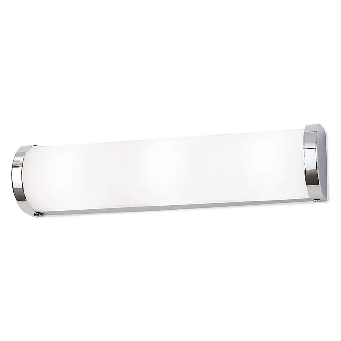 Orion Leuchten Wandleuchte - 40 W, L x B x H: 7 x 41 x 10 cm, G9 - Rechteckige Wandleuchte mit weißem Milchglasdiffusor und verchromtem Rahmen für Badbeleuchtung.