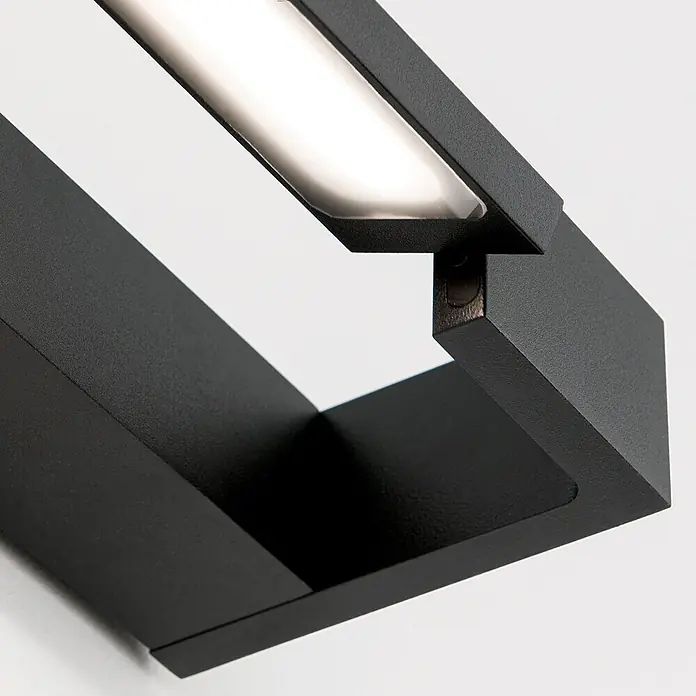 Orion Leuchten Spiegelleuchte MARILYN Schwarz B 90 cm -  - Moderne schwarze rechteckige LED-Leuchte mit matter Oberfläche, die hellweißes Licht abstrahlt.