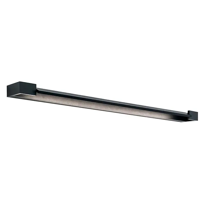 Orion Leuchten Spiegelleuchte MARILYN Schwarz B 90 cm -  - Moderne schwarze lineare Wandleuchte mit texturierter grauer Innenseite.