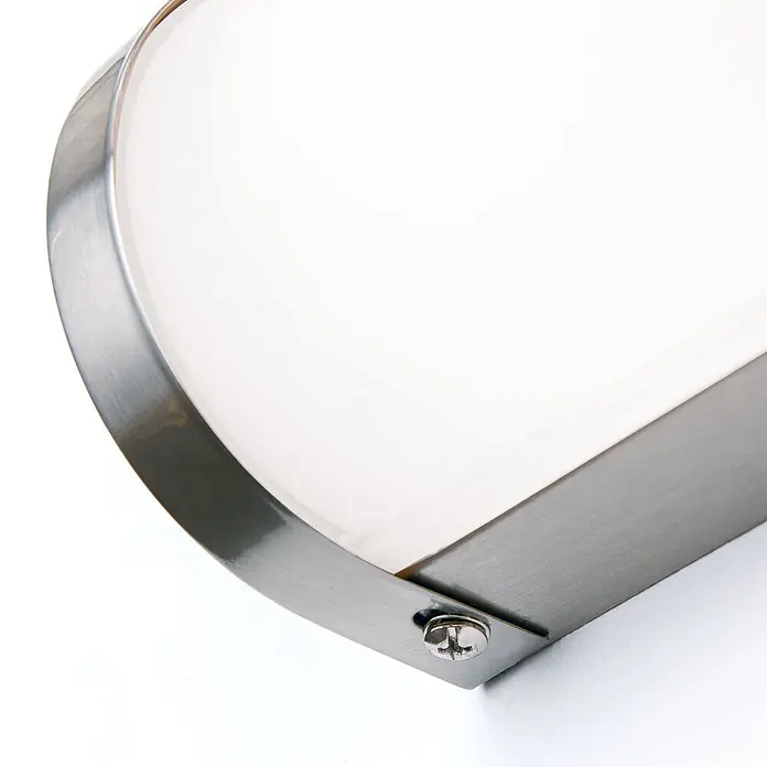 Orion Leuchten Wandleuchte - 40 W, L x B x H: 7 x 41 x 10 cm, G9 - Gebürstete Metall-Leuchte mit transluzentem weißem Diffusor und sichtbarer Schraube.