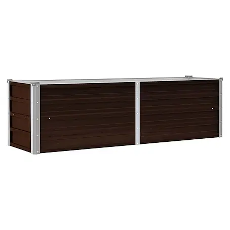 Furnicato Pflanzkübel verzinkter Stahl, Braun, 160 x 40 x 45 cm