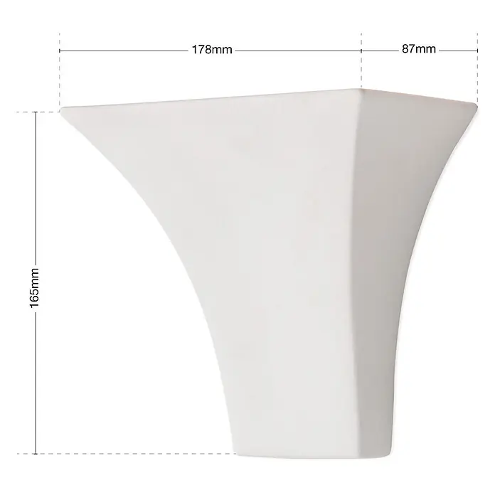Orion Leuchten Wandleuchte - 60 W, L x B x H: 8,7 x 17,8 x 16,5 cm, G9 - Weiße Keramik-Wandleuchte, konisch, 165mm hoch, 178mm breit, 87mm tief.