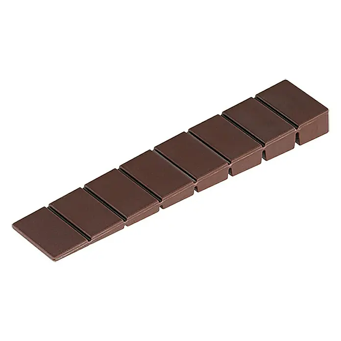 Stabilit Cuña de muebles - Plástico, 10 ud. - Un juego de contrapesos de equilibrio de ruedas autoadhesivos en marrón, ideal para equilibrar las ruedas para una conducción suave.