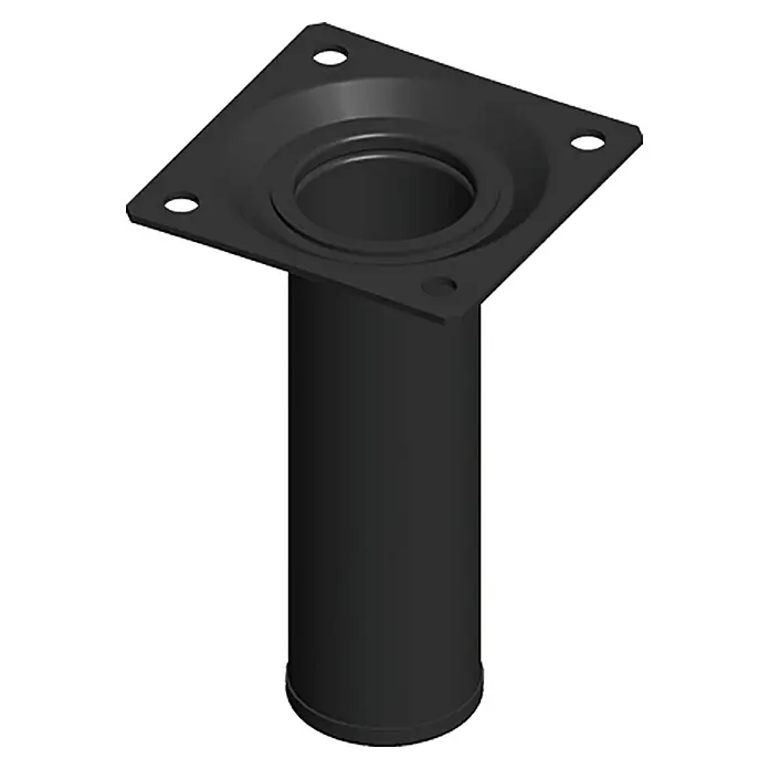 Element System Pata para muebles - Ø x Al: 3 x 10 cm, Capacidad de carga: 50 kg, Acero, Negro - Pata de mueble negra y resistente con placa de montaje cuadrada y orificios. Ideal para mesas y armarios.
