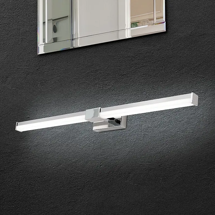 Orion Leuchten Wandleuchte - 13 W, L x B x H: 8 x 55 x 5 cm - Chromfarbene LED-Spiegelleuchte, linear, unter einem Spiegel montiert, mit weißem Licht.