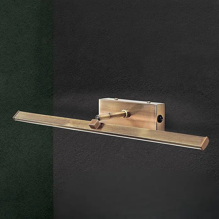 Orion Leuchten Wandleuchte - 10 W, L x B x H: 14,5 x 50 x 6 cm - Beleuchtete Wandleuchte aus Messing für Bilder, wandmontiert, mit verstellbarem Arm und integriertem Schalter.