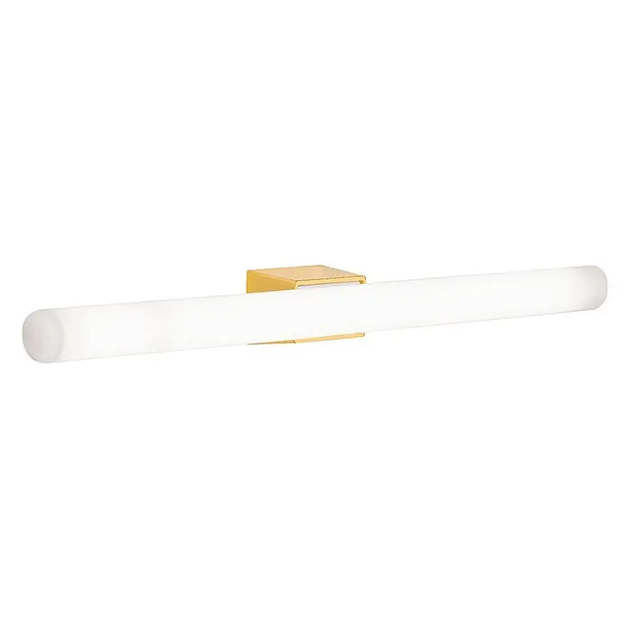 Orion Leuchten Wandleuchte - 60 W, L x B x H: 7 x 50 x 3,8 cm, S14d - Goldfarbene Wandleuchte mit langem, zylindrischem, mattweißem Diffusor.