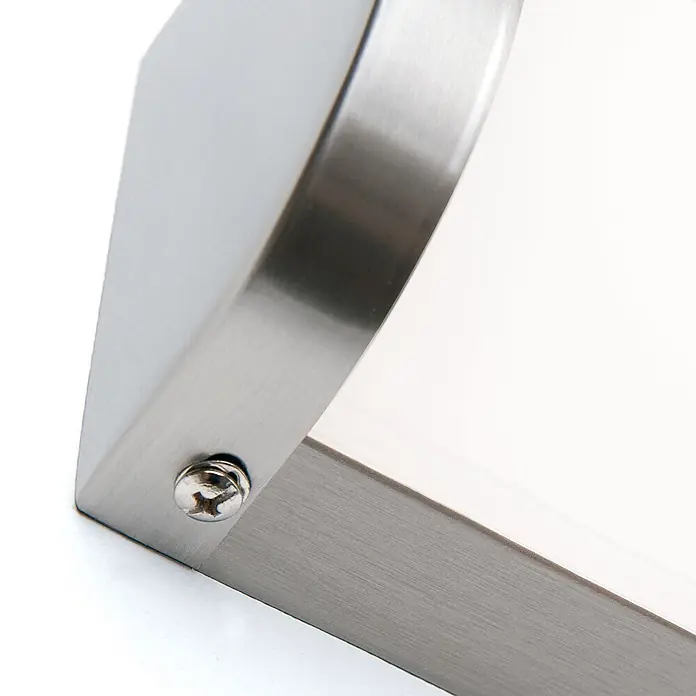 Orion Leuchten Wandleuchte - 40 W, L x B x H: 7 x 25,5 x 10 cm, G9 - Gebürstete Metallbefestigung mit weißem, durchscheinendem Diffusor und sichtbarer Schraube.