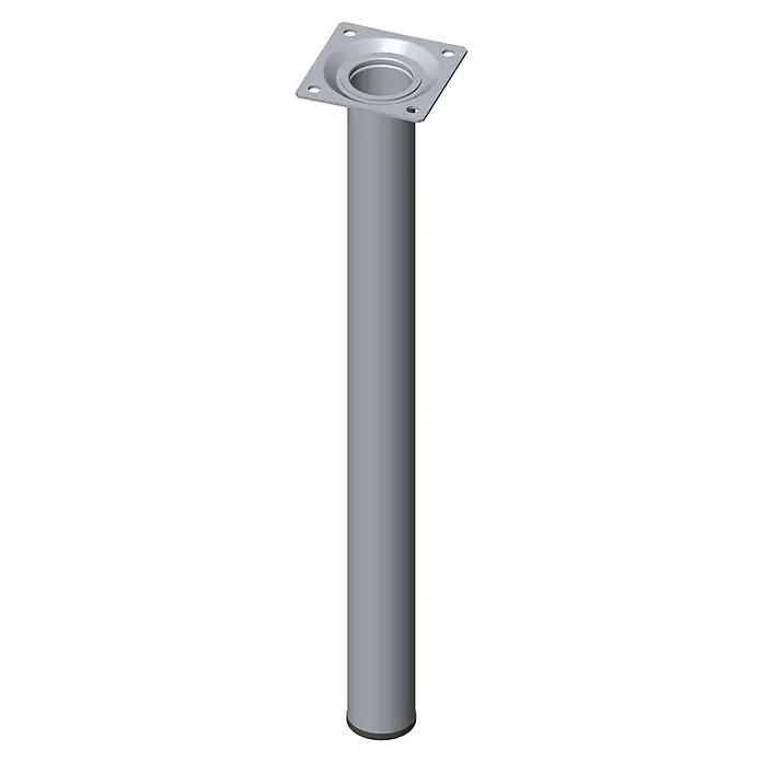 Element System Pata para muebles - Ø x Al: 3 x 40 cm, Capacidad de carga: 50 kg, Acero, Cromo - Patas de mesa metálicas grises con bridas cuadradas para un montaje seguro. Ideales para la construcción de muebles y proyectos de bricolaje.