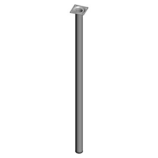 Element System Möbelfuß (Ø x H: 3 x 70 cm, Traglast: 50 kg, Stahl, Weiß/Aluminium)